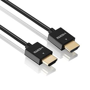 HDGear Cable HDMI ultrafino de alta velocidad con conectores dorados (macho HDMI a macho HDMI, 1 m), Negro