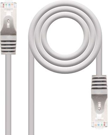 NanoCable 10.20.0820 - Cable de red Ethernet RJ45 Cat.6 FTP AWG24, 100% cobre, Gris, latiguillo de 20mts