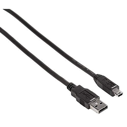 Hama - USB 2.0 Cable de conexión, 1.8m, 2.0, USB A, Mini USB (B5 Pin), 480 Mbit/s, 1.8 m, Negro