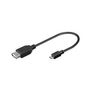 Wentronic Goobay 0.2m USB 2.0 A/Micro-B 0.2m USB A Micro-USB B Macho Hembra Negro - Cable USB (0,2 m, USB A, Micro-USB B, 2.0, Macho/Hembra, Negro)