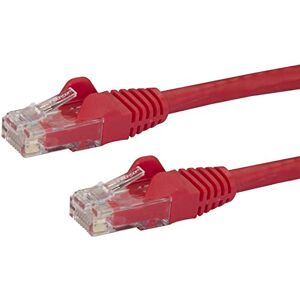 StarTech.com Cable de conexión Cat6 de 30,5 m con conectores RJ45 sin enganches, rojo, cable de conexión Ethernet Cat 6, cable de conexión UTP Cat6 de 30,5 m (N6PATCH100RD)