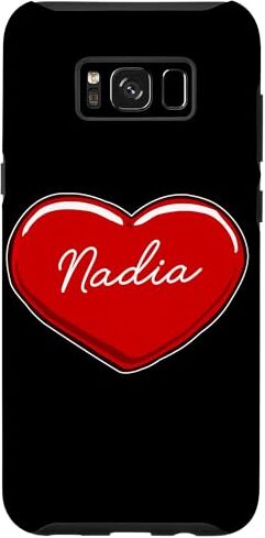 Love Personalized Hearts Carcasa para Galaxy S8+ Corazón dibujado a mano Nadia - Primer Nombre Corazones I Love Nadia