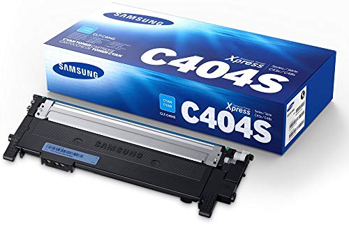 HP Samsung CLT-C404S, ST966A, Cian, Cartucho Tóner Original, de 1.000 páginas, compatible con impresoras Samsung LaserJet Xpress Color Serie C430, C432, C433, C480, C482 y C483