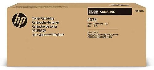 HP Samsung MLT-D203S, SU907A, Negro, Cartucho Tóner Original, de 3.000 páginas, compatible con impresoras Samsung LaserJet ProXpress Serie M3325, M3820 y Samsung LaserJet ProXpress Multifunción M3375FD