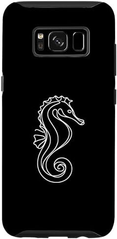 Jimbeels Carcasa para Galaxy S8 Sea Horse Fish Line Art Art de animales marinos Biólogo marino