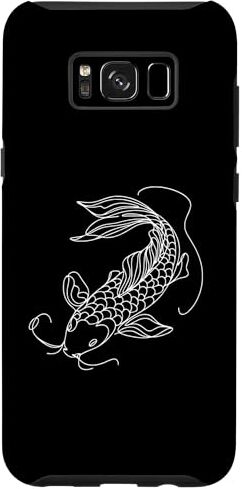 Jimbeels Carcasa para Galaxy S8+ Elegante Line Art Koi Fish Peces Estanque Peces