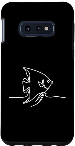 Jimbeels Carcasa para Galaxy S10e Elegante Line Art Angelfish Peces de acuario