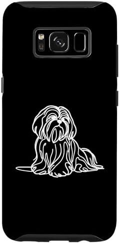 Jimbeels Carcasa para Galaxy S8 Line Art Amantes de Perros Shih Tzu