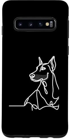 Jimbeels Carcasa para Galaxy S10 Elegant Line Art Doberman Pinscher Perro