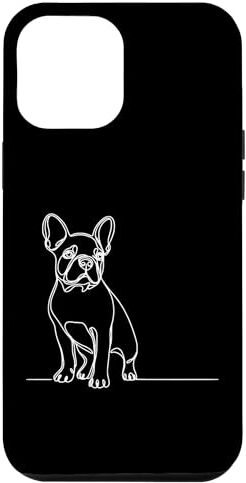 Jimbeels Carcasa para iPhone 15 Plus Frenchie Line Art Amantes de los Perros Bulldog Francés