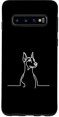 Jimbeels Carcasa para Galaxy S10 Elegant Line Art Doberman Pinscher Perro