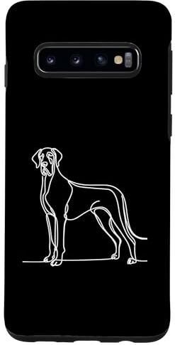 Jimbeels Carcasa para Galaxy S10 Elegant Line Art - Perro danés