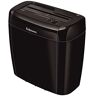 Fellowes 36C - Destructora trituradora de papel, corte en partículas, destruye hasta 6 hojas, uso personal, tritura tarjetas de crédito, color Negro