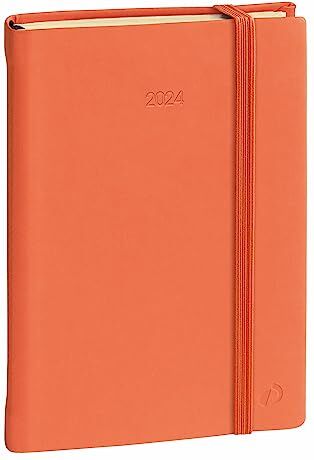 Quo Vadis 286567Q - Agenda 13 meses MINISTRE PRESTIGIO DIC 23 - DIC 24 Multilingüe Semana Vista A5+ - 16x24cm SILK Naranja