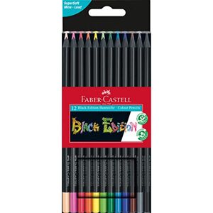 Faber-Castell 116412 - Estuche de 12 lápices de colores Black Edition
