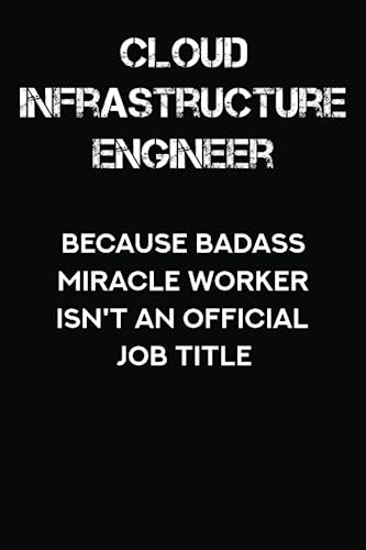 Press, Aorry N Cloud Infrastructure Engineer Because Badass Miracle Worker Isn't an Official Job Title: Lined Notebook With Funny Saying On Cover for Cloud Infrastructure Engineer