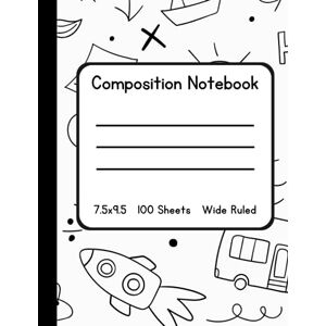 ART Wide Ruled Composition Notebook- School Dayz Theme (classic)