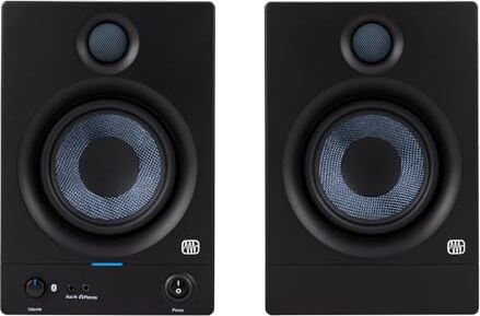 PreSonus Eris 5BT Gen 2 — Altoparlanti Desktop alimentati da 5 pollici con Bluetooth per Multimedia, giochi, produzione Musicale di qualità da Studio, 100 W di Potenza