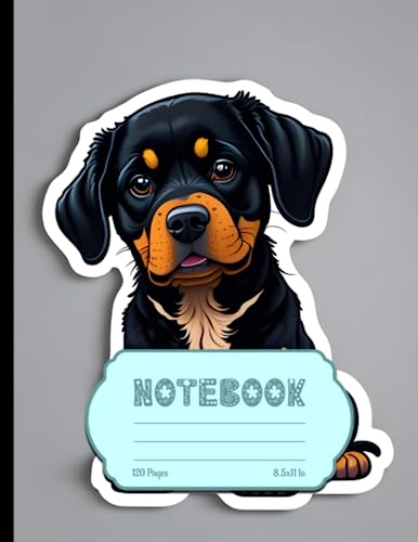 Simpson, Safiya Notebook: Cute Rottweiler Sticker Lined Notebook Journal, Vermeer Style, 12K Ultra HD, High Quality, 120 Pages