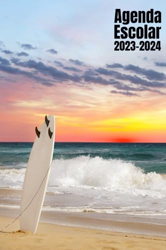 Siam, Souha Agenda Escolar 2023-2024 Surf: Planificador semanal de una semana en 2 páginas , Con Calendario, Horario, Fecha Para Recordar y Más , Agosto 2023 a Julio 2024 , para niñas y niños, niños , A5