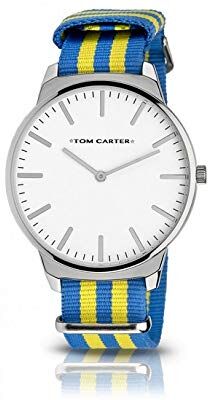 Tom Carter Reloj Analog-Digital para Mens de Automatic con Correa en Cloth S0325072