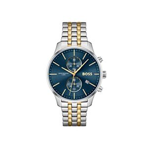 Boss Reloj Cronógrafo de Cuarzo para hombre Colleción Associate con Correa en Acero Inoxidable, Blue & Gold