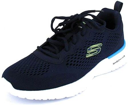 Skechers Skech-Air Dynamight Tuned Up, Zapatillas de Deporte Hombre, Navy Engineered Mesh PU Lime Trim, 41 EU