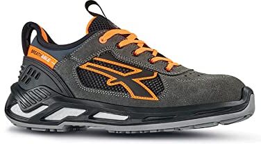 U-Power RS20016-37-Calzado Gama Red 360 Modelo Ryder ESD S1P SRC Talla, Zapatos de Seguridad y contra Incendios Unisex Adulto, Negro Y Naranja, 37 EU