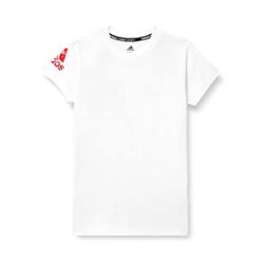 Adidas Promote tee T-Shirt, WhiteLight Scarlet, L Unisex Kids