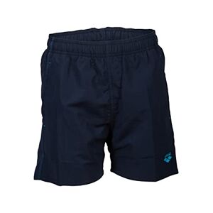 Arena Boys' Beach Boxer Solid R Swim Trunks, Navy-Turquoise, 8-9 Boy's