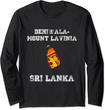 Dehiwala-Mount Lavinia Sri Lanka Presents Souvenir Bandera envejecida de Sri Lanka Dehiwala-Mount Lavinia Pride Manga Larga