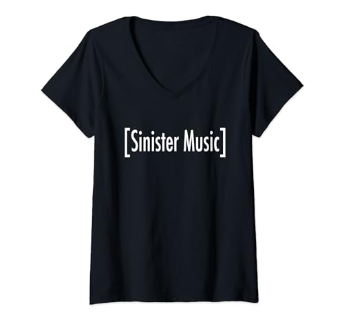 Sinister Music Funny Closed Caption Movie Subtitle Sinister Music Funny Subtítulos Cerrados Película TV Web Subtítulos Camiseta Cuello V