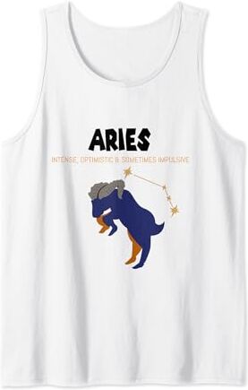 Zodiac Astrología impulsiva optimista intensa de Aries Camiseta sin Mangas