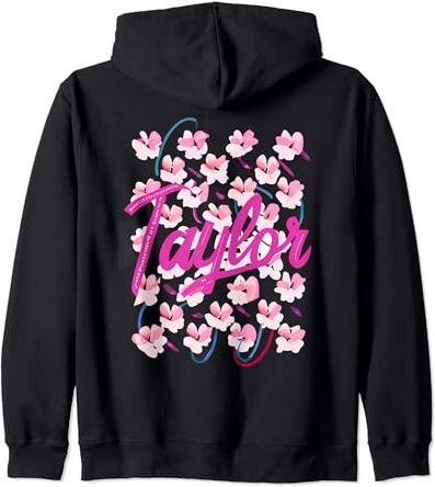 Nombre TAYLOR Retro Personalizado Groovy Cumpleaños Niñas Sudadera con Capucha