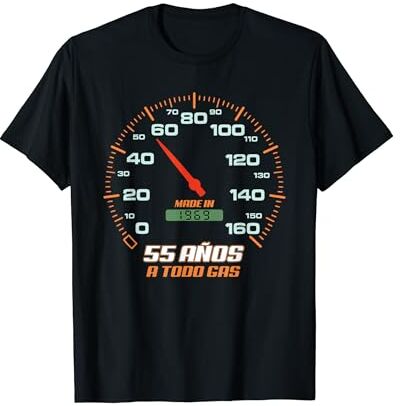 Tshirtoftheyear 55 Cumpleaños Cumpleaños 55 Años A Todo Gas Nacidos 1969 Velocímetro Camiseta