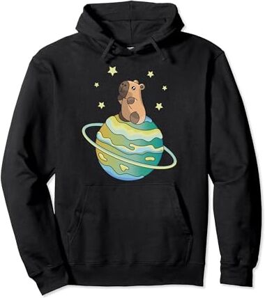 Astronomy Rodent Stargazing Capibara Carpincho Co. Capibara espacial Saturn Capy, niño, niña, amante de la ciencia del planeta, niño Sudadera con Capucha