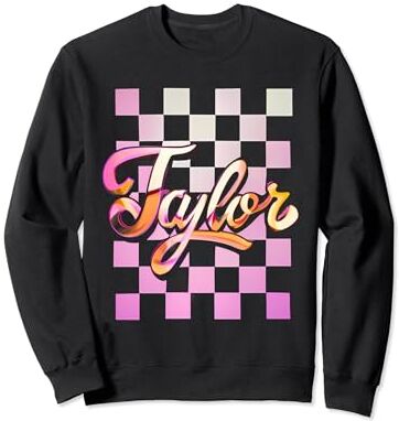 Nombre TAYLOR Retro Personalizado Groovy Cumpleaños Sudadera