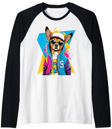 Canine Couture Street Threads Hip Dog en tonos Urban Pup Streetwear Camiseta Manga Raglan