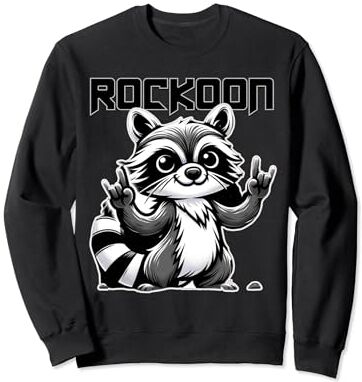 Funny Raccoon Rock Music Store Divertido mapache Rockin' Rock 'n Roll Sudadera