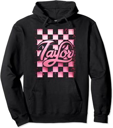 Nombre TAYLOR Retro Personalizado Groovy Cumpleaños Sudadera con Capucha