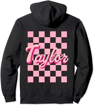 Nombre TAYLOR Retro Personalizado Groovy Cumpleaños Sudadera con Capucha