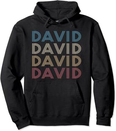 Nombre Retro I niños y hombres I niñas y mujeres David Nombre I Vintage & Playa I Personalizada David Sudadera con Capucha