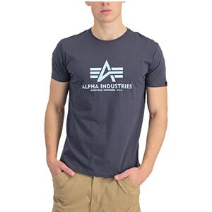 Alpha INDUSTRIES Basic T-Shirt Reflective Print Camiseta, Grey Black/refl, M para Hombre