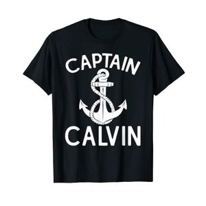 Calvin Capitán Calvin - Barco de barco con ancla Camiseta