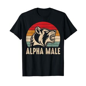 Alpha Hombre Retro Hombres Lobo Camiseta