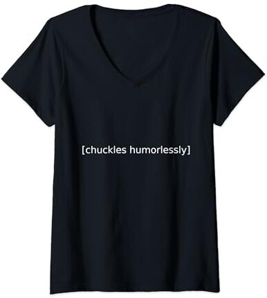 Chuckles Humorlessly Closed Caption Movie TV Web Mujer Chuckles Humorlessly Subtítulos cerrados Película TV Web Subtítulos Camiseta Cuello V