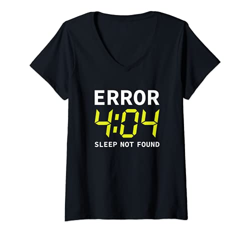 Informático Programador Informática Nerd Mujer Programador Error 404 Informático Codificación Nerd Camiseta Cuello V