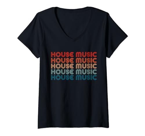 Electronic Dance Music Mujer Música House Camiseta Cuello V