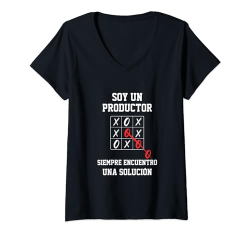 Productor divertido diseño Mujer Soy un productor Siempre encuentro una solución Camiseta Cuello V