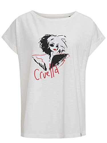 Recovered Disney Cruella Devil Art Ecru Boy-Friend Camiseta by XL, Crudo, Mujer